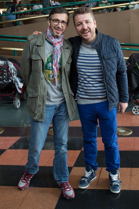 Exclusif - Bruno Guillon et Florian Gazan au concert des 10 ans de l'association "Tout le monde contre le cancer" à Disneyland Paris. Marne-la-Vallée, le 12 juin 2016.