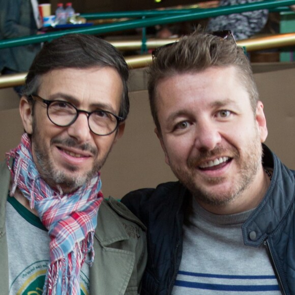 Exclusif - Bruno Guillon et Florian Gazan au concert des 10 ans de l'association "Tout le monde contre le cancer" à Disneyland Paris. Marne-la-Vallée, le 12 juin 2016.