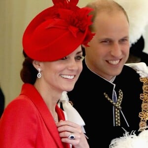 Le prince William, duc de Cambridge et Kate Middleton, la duchesse de Cambridge - La famille royale d'Angleterre lors de la cérémonie annuelle "Order of the Garter" à la chapelle St George au château de Windsor, le 13 juin 2016.