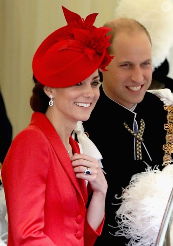 Le prince William, duc de Cambridge et Kate Middleton, la duchesse de Cambridge - La famille royale d'Angleterre lors de la cérémonie annuelle "Order of the Garter" à la chapelle St George au château de Windsor, le 13 juin 2016.
