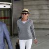 Exclusif - Sharon Stone arrive à l'aéroport Roissy Charles de Gaulle le 15 septembre 2015, Paris.