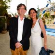 Luc Ferry et sa femme Marie-Caroline Becq Fouquières à l'inauguration de la fête des Tuileries organisée par Caroline Barclay le 24 juin 2016. © Coadic Guirec / Bestimage