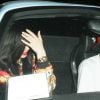 Kylie Jenner et son ex compagnon Tyga arrivent en voiture en essayant de se masquer le visage, la rumeur dit qu'ils seraient à nouveau en couple à West Hollywood le 25 juin 2016.