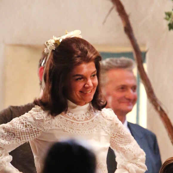 Exclusif - Katie Holmes tourne la scène du mariage de Jackie Kennedy et Aristote Onassis à Toronto le 17 juin 2016. Elle a eu la visite de sa fille Suri.