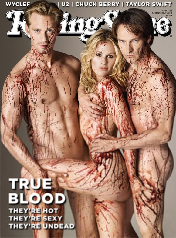 Alexander Skarsgard, Anna Paquin et Stephen Moyer (True Blood) en couverture du magazine Rolling Stone septembre 2010 -