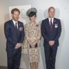 Le prince Harry, Kate Middleton, duchesse de Cambridge, le prince William - Dévoilement de la plaque inaugurale de la nouvelle aile du musée lors des commémorations du centenaire de la Bataille de la Somme à Thiepval, bataille qui fût la plus meurtrière de la Première Guerre Mondiale. Le 1er juillet 2016