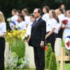 Le président français François Hollande et le prince Charles - Commémorations du centenaire de la Bataille de la Somme à Thiepval, bataille qui fût la plus meurtrière de la Première Guerre Mondiale. Le 1er juillet 2016
