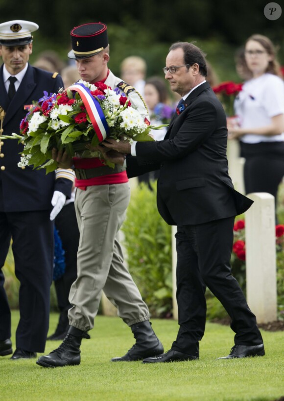 Le président français François Hollande - Commémorations du centenaire de la Bataille de la Somme à Thiepval, bataille qui fût la plus meurtrière de la Première Guerre Mondiale. Le 1er juillet 2016