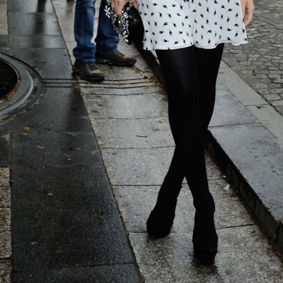 Marie-Ange Casta arrive à l'Hôtel de la Païva pour assister au défilé Miu Miu (collection croisière 2017). Paris, le 3 juillet 2016.