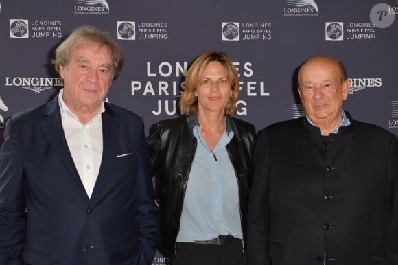 Exclusif - Jean-Michel Wilmotte, Virginie Coupérie-Eiffel et Alberto Vignatelli, patron de Luxury Living - Photocall lors du Longines Paris Eiffel Jumping au Bois de Boulogne à la plaine de Jeux de Bagatelle à Paris le 3 juillet 2016 © Olivier Borde / Veeren / Bestimage