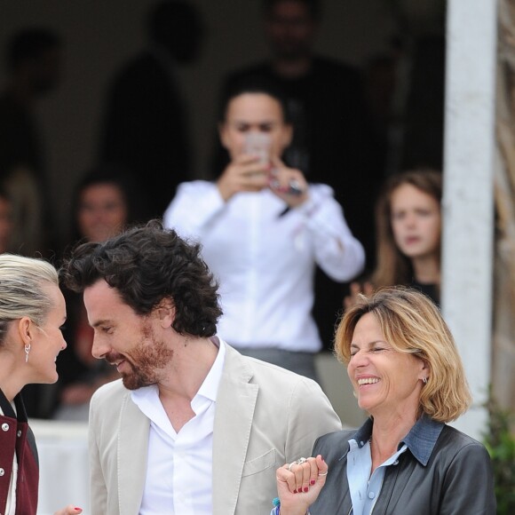 Laeticia Hallyday, Mathias Vicherat, directeur de cabinet de Anne Hidalgo et Virginie Coupérie-Eiffel - Remise du Prix Eiffel Sunday Challenge Mairie de Paris - Longines Paris Eiffel Jumping à la plaine de Jeux de Bagatelle à Paris le 3 juillet 2016. © Pierre Perusseau / Bestimage