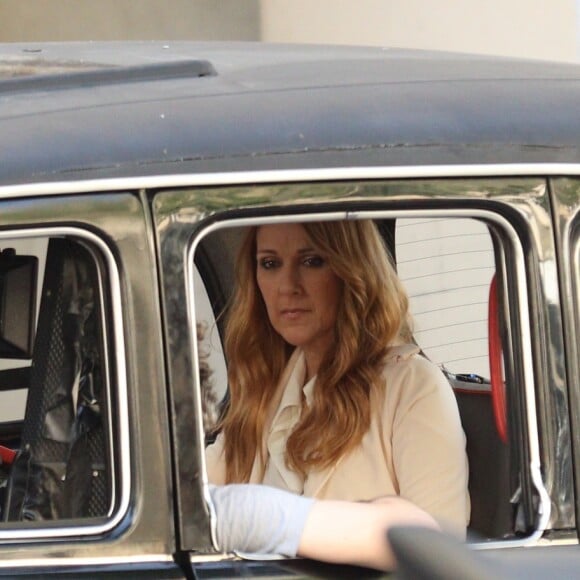 Céline Dion tourne le clip d'Encore un soir, avenue Kleber à Paris le 8 juillet 2016.