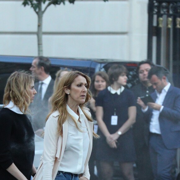 Céline Dion tourne un vidéo clip avenue Kleber à Paris le 8 juillet 2016.
