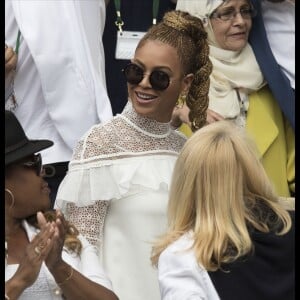 Beyonce et son mari Jay Z assistent à la finale dames du tournoi de Wimbledon le 9 juillet 2016. Elle oppose Serena Williams à Angelique Kerber. © Stephen Lock/i-Images via ZUMA Wire/ Bestimage