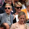 Ellen DeGeneres et Portia de Rossi à la finale dames du tournoi de Wimbledon le 9 juillet 2016. Elle oppose Serena Williams à Angelique Kerber.