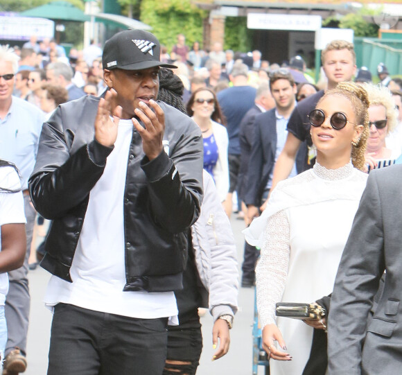 Beyonce et son mari Jay Z quittent Wimbledon après la finale femme remportée par Serera Williams à Londres le 9 juillet 2016.  Beyonce and husband Jay Z leaving Women's Wimbledon tennis finale in London on July 9, 2016.09/07/2016 - Londres