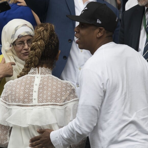 Beyonce et son mari Jay Z assistent à la finale dames du tournoi de Wimbledon le 9 juillet 2016. Elle oppose Serena Williams à Angelique Kerber. © Stephen Lock/i-Images via ZUMA Wire/ Bestimage 09/07/2016 - Londres