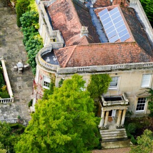 Exclusif - Vue aérienne de la maison de George Clooney et sa femme Amal Alamuddin à Sonning dans le comté de Berkshire, le 10 octobre 2014. Le couple a acheté cette maison pour un montant de 7,5 millions de livres sterling.
