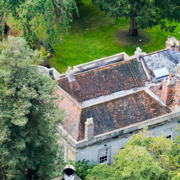 Exclusif - Vue aérienne de la maison de George Clooney et sa femme Amal Alamuddin à Sonning dans le comté de Berkshire, le 10 octobre 2014. Le couple a acheté cette maison pour un montant de 7,5 millions de livres sterling.