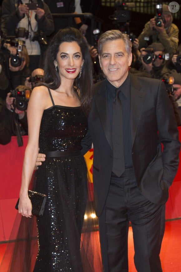 George Clooney et sa femme Amal Alamuddin Clooney - Tapis rouge du film "Hail Caesar!" lors du 66e Festival International du Film de Berlin, la Berlinale, le 11 février 2016.