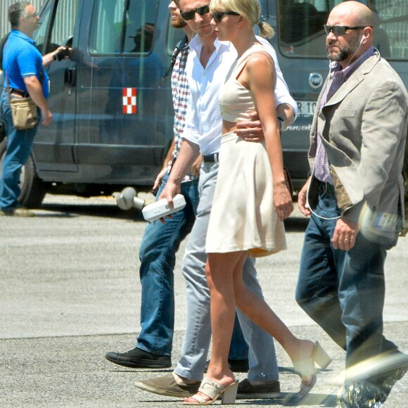 Taylor Swift et Tom Hiddleston prennent un hélicoptère à Rome le 28 juin 2016.