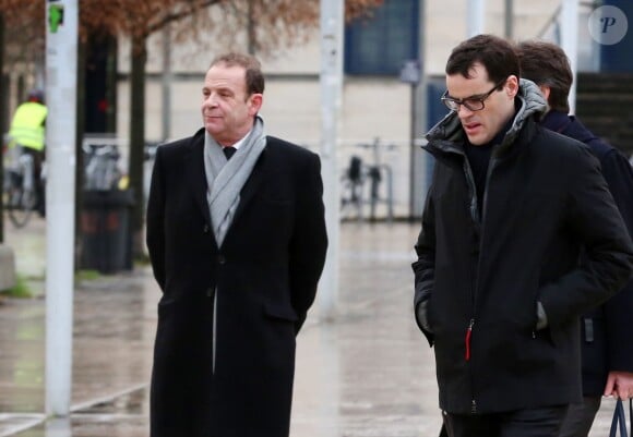 François-Marie Banier et son compagnon Martin d'Orgeval - Troisième jour du procès Bettencourt au tribunal de Bordeaux, le 26 janvier 2015. 