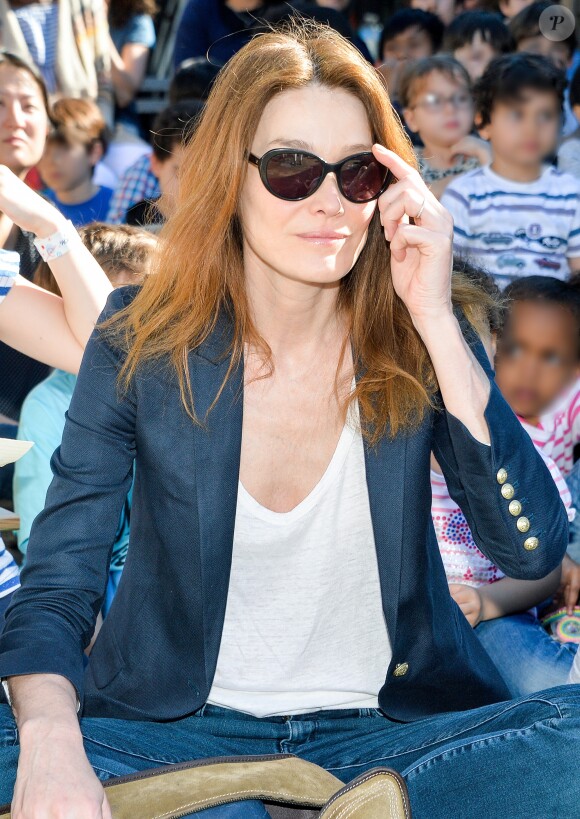 Carla Bruni-Sarkozy - Présentation du programme pédagogiques de la Fondation M. Fontenoy à l'école Gustave Rouanet à Paris, le 22 juin 2016. © Veeren/Bestimage