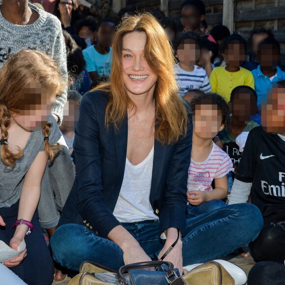 Carla Bruni-Sarkozy - Présentation du programme pédagogiques de la Fondation M. Fontenoy à l'école Gustave Rouanet à Paris, le 22 juin 2016. © Veeren/Bestimage