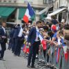 Olivier Giroud et l'équipe de France de football étaient reçus à l'Elysée à Paris le 11 juillet 2016, au lendemain de leur défaite en finale de l'Euro.