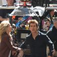 Tom Cruise et Annabelle Wallis sur le tournage de "The Mummy" dans la rue à Londres, le 16 juillet 2016.