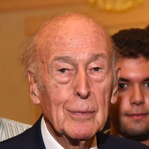 Valéry Giscard d'Estaing, ancien Président de la République Française (1974-1981), est à l'hôtel Hermitage à Monaco le 30 septembre 2015
