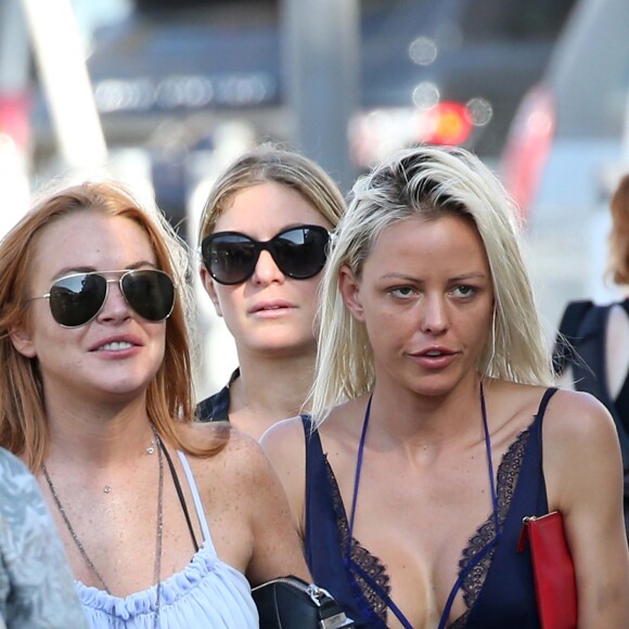 Semi-exclusif - No Web No Blog - Lindsay Lohan en vacances avec des amis sur un yacht en Sardaigne, après sa rupture avec Egor Tarabasov en Italie, le 26 juillet 2016.26/07/2016 -