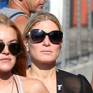 Semi-exclusif - No Web No Blog - Lindsay Lohan en vacances avec des amis sur un yacht en Sardaigne, après sa rupture avec Egor Tarabasov en Italie, le 26 juillet 2016.26/07/2016 -