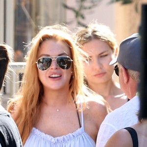 Semi-exclusif - No Web No Blog - Lindsay Lohan en vacances avec des amis sur un yacht en Sardaigne, après sa rupture avec Egor Tarabasov en Italie, le 26 juillet 2016.26/07/2016 -