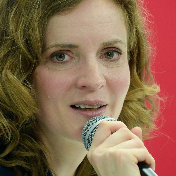 Nathalie Kosciusko-Morizet (NKM) tient une conférence de presse à son QG de campagne au 37 rue de la Lune à Paris, le 25 mars 2014