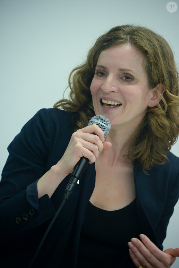 Nathalie Kosciusko-Morizet (NKM) tient une conférence de presse à son QG de campagne au 37 rue de la Lune à Paris, le 25 mars 2014 à Paris