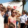 Le prince Felix, la princesse Athena et le prince Henrik avec leurs parents le prince Joachim et la princesse Marie. La famille royale de Danemark, sous la houlette du prince Frederik, inaugurait le 2 août 2016 le pavillon danois Heart of Danemark sur la plage d'Ipanema, à Rio de Janeiro, installé dans le cadre des Jeux olympiques.