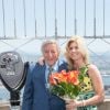 Tony Bennett et sa femme Susan Crow - Tony Bennett illumine l'Empire State Building pour son anniversaire en présence de Lady Gaga à New York, le 3 aout 2016 © Bryan Smith via Bestimage