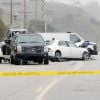 La scène de l'accident de voiture de Bruce Jenner à Malibu, Los Angeles. Le 7 février 2015.