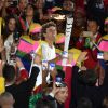 Gustavo Kuerten porte la flamme olympique - Cérémonie d'ouverture des JO à Rio, au Brésil, le 5 août 2016