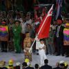 Pita Nikolas Taufatofua porte-drapeau pour le Tonga - Cérémonie d'ouverture des JO à Rio, au Brésil, le 5 août 2016