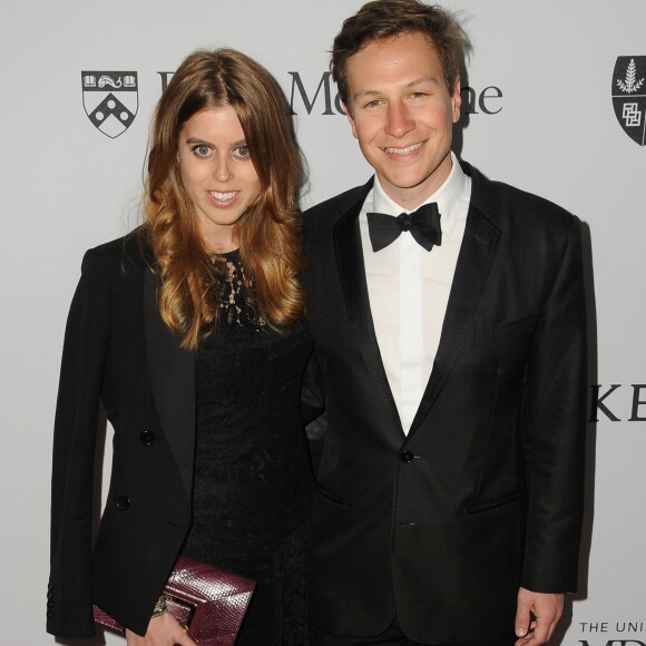 La princesse Beatrice d'York et son compagnon Dave Clark à la soirée caritative Sean Parker (The Parker Institute for Cancer Immunotherapy) à Beverly Hills, le 13 avril 2016. Une de leurs dernières apparitions en couple avant leur séparation, à l'été 2016 © Birdie Thompson/AdMedia via Bestimage