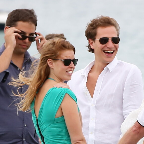 Beatrice d'York et Dave Clark en juillet 2012 au Club 55 à Saint-Tropez. Le couple s'est séparé à l'été 2016 après dix ans de relation.