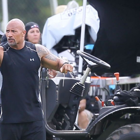 Dwayne Johnson sur le tournage de 'Fast 8' à Atlanta, le 7 juillet 2016