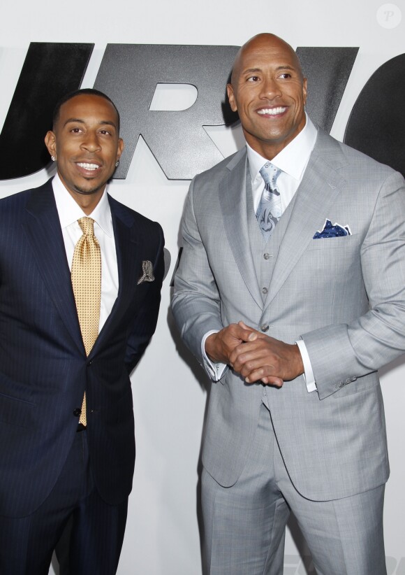 Ludacris, Dwayne Johnson lors de l'avant-première du film "Fast and Furious 7" à Hollywood, le 1 avril 2015.