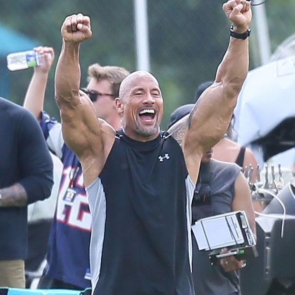 Dwayne Johnson sur le tournage de 'Fast 8' à Atlanta, le 7 juillet 2016