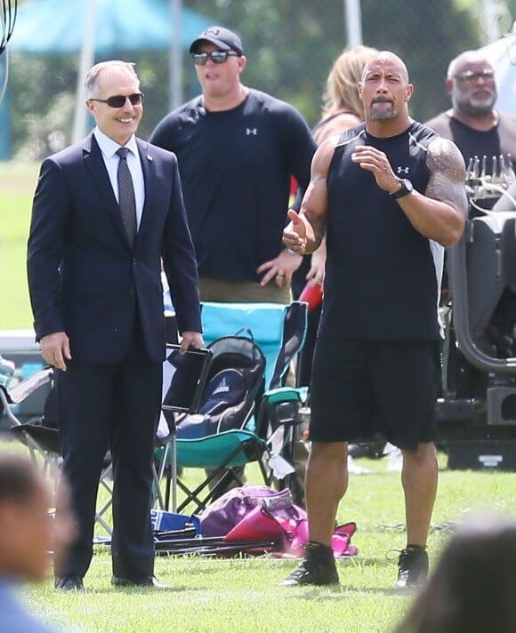 Dwayne Johnson sur le tournage de 'Fast 8' à Atlanta, le 7 juillet 2016