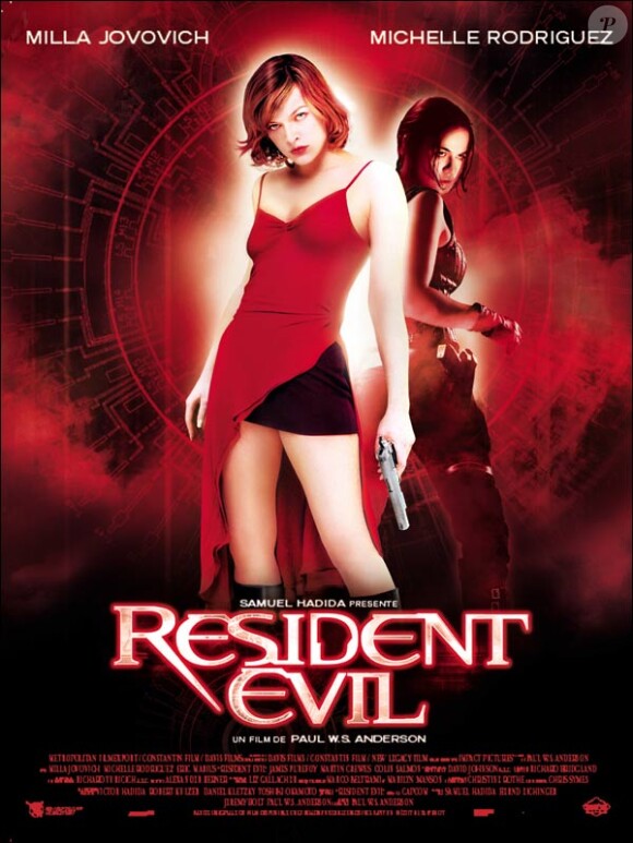 L'affiche du film premier opus de la saga Resident Evil sorti en 2002