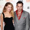 Amber Heard et son mari Johnny Depp - Avant-première du film "Black Mass" lors du Festival International du film de Toronto, le 14 septembre 2015.