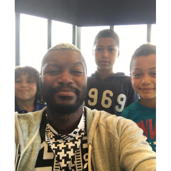 Photo de Djibril Cissé et ses trois garçons Cassius, Prince et Marley publiée le 14 août 2016.